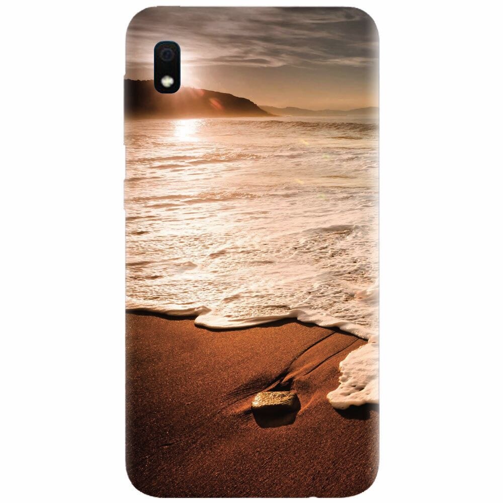 Husa silicon pentru Samsung Galaxy A10, Sunset Foamy Beach Wave