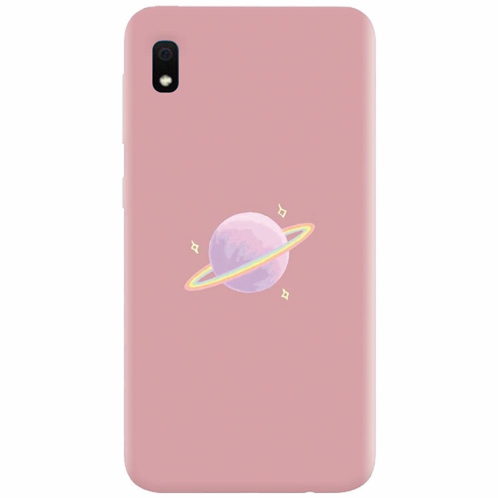 Husa silicon pentru Samsung Galaxy A10, Saturn On Pink