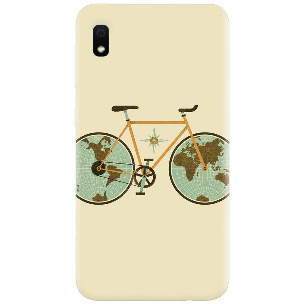 Husa silicon pentru Samsung Galaxy A10, Retro Bicycle Illustration