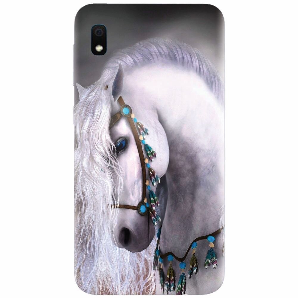 Husa silicon pentru Samsung Galaxy A10, White Horse