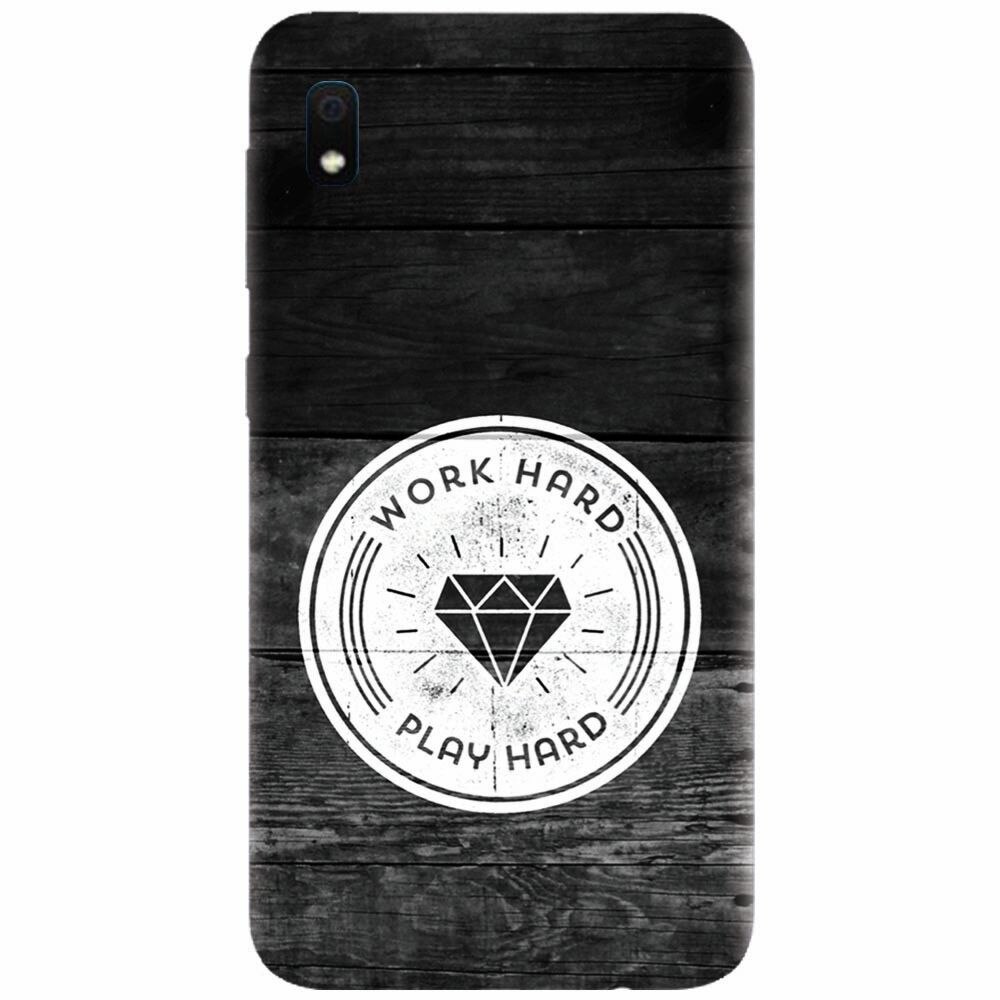 Husa silicon pentru Samsung Galaxy A10, Work Hard Play Hard