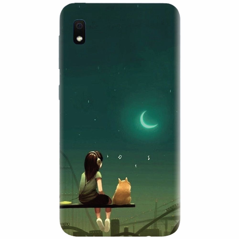 Husa silicon pentru Samsung Galaxy A10, Cat And Girl