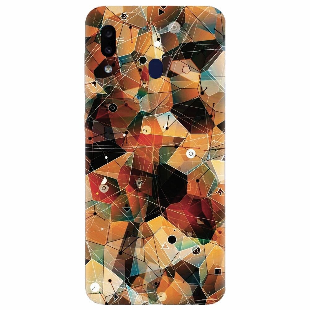 Husa silicon pentru Samsung Galaxy A20e, Abstract Triangles Connected Lines