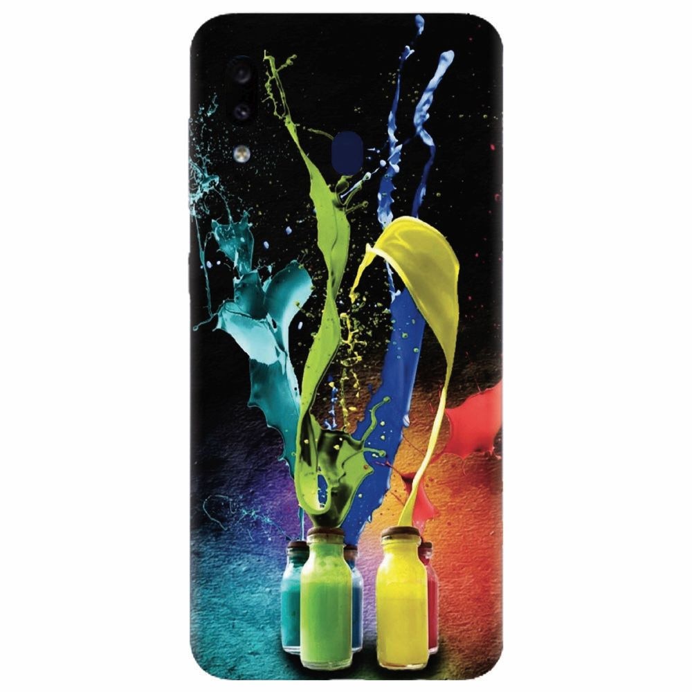Husa silicon pentru Samsung Galaxy A20, Abstract Color Bottles Splash