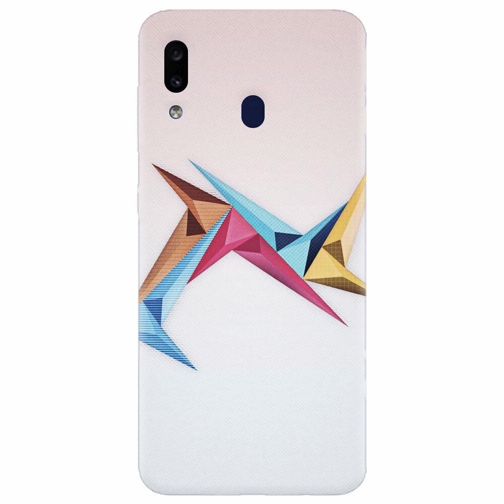Husa silicon pentru Samsung Galaxy A30, Abstract Minimalistic Colors Triangles