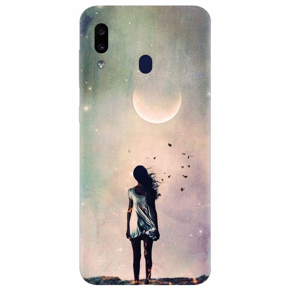 Husa silicon pentru Samsung Galaxy A40, Alone Woman Cgi Hd K