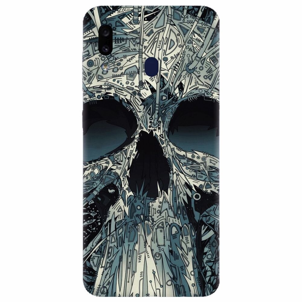 Husa silicon pentru Samsung Galaxy A40, Abstract Skull Artwork Illustration