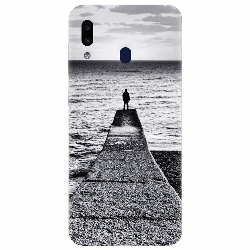 Husa silicon pentru Samsung Galaxy M20, Abstract Dock Man Grey