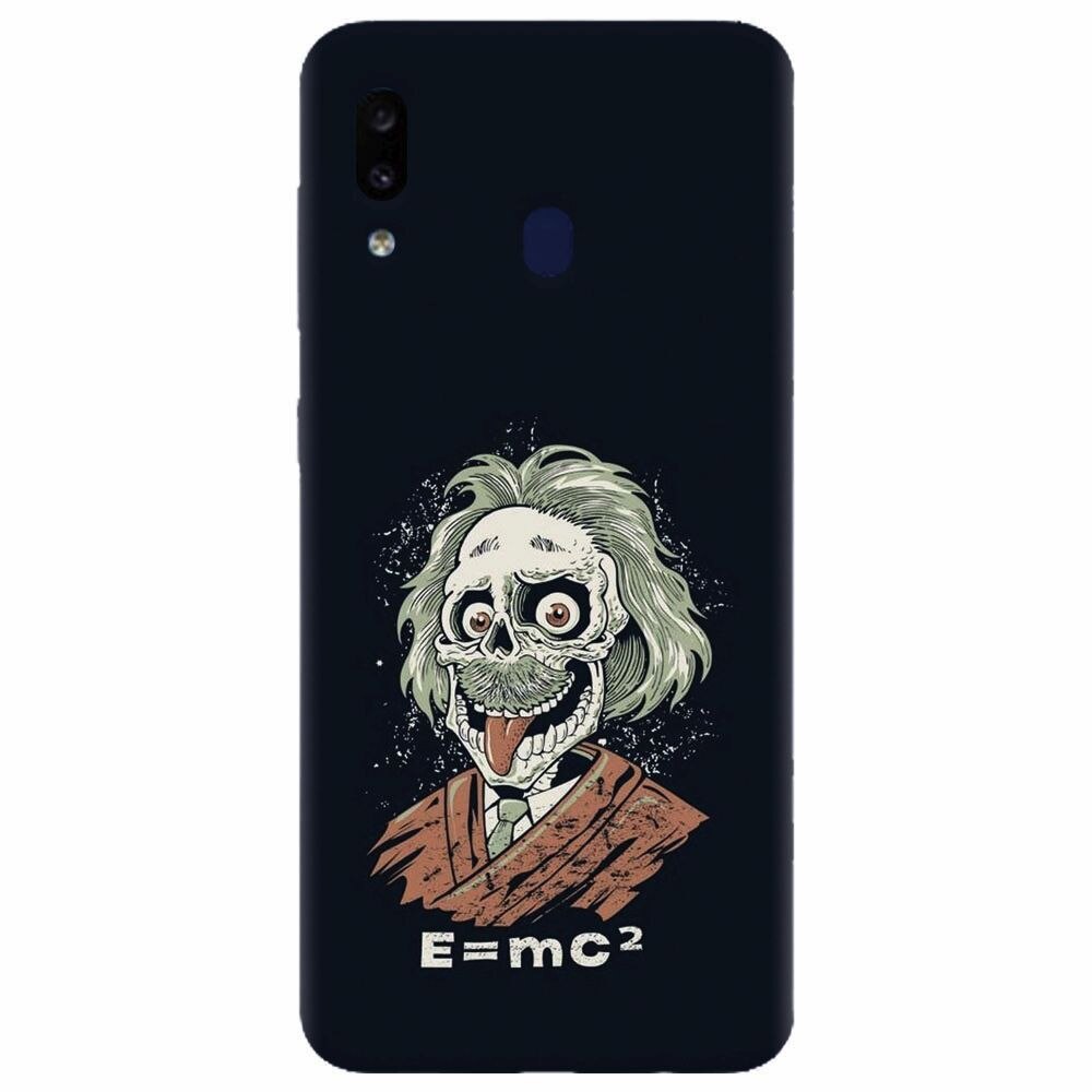 Husa silicon pentru Samsung Galaxy A20e, Albert Einstein Caricature