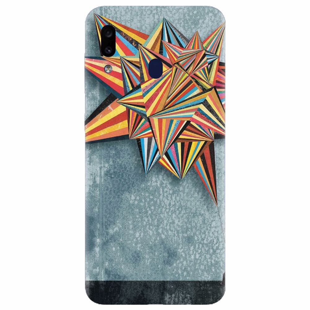 Husa silicon pentru Samsung Galaxy M20, Abstract Colorful Balloon Triangles