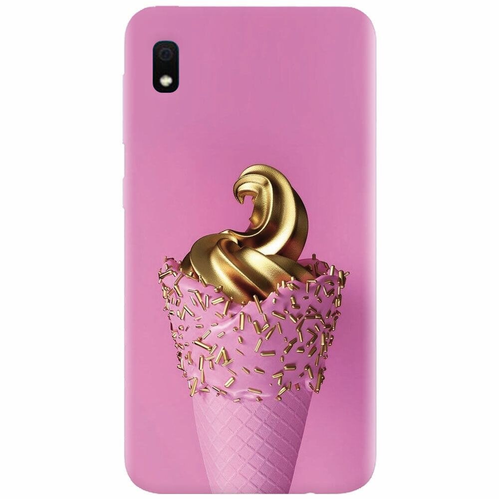 Husa silicon pentru Samsung Galaxy A10, Icecream Gold