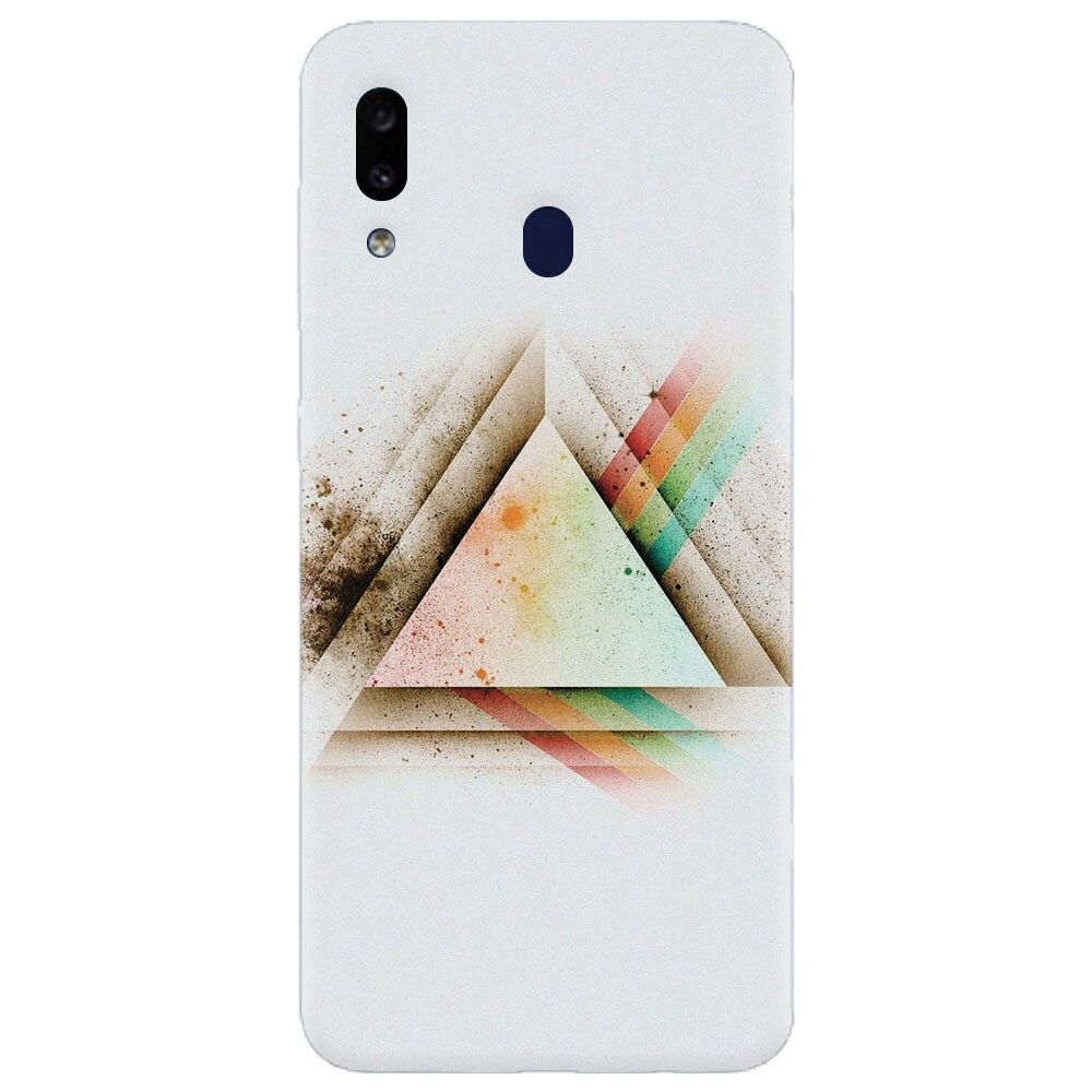 Husa silicon pentru Samsung Galaxy A20, Abstract Grunge Light Triangle