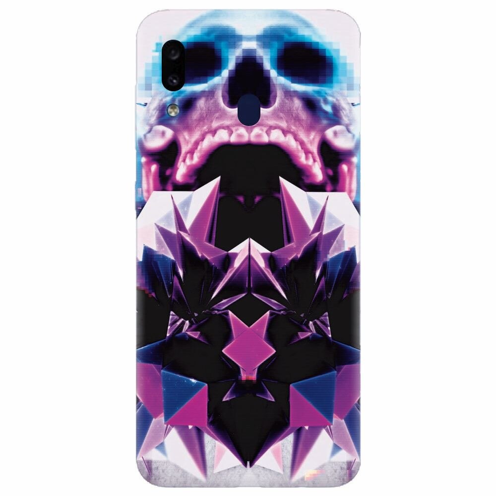 Husa silicon pentru Samsung Galaxy A20, Abstract Framed Skull