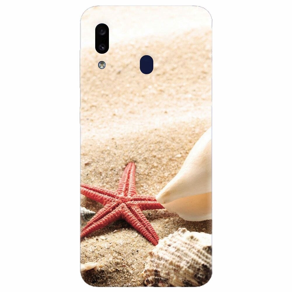 Husa silicon pentru Samsung Galaxy A30, Beach Shells And Starfish