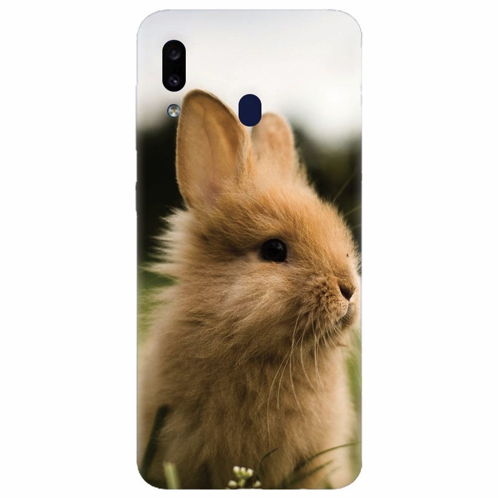 Husa silicon pentru Samsung Galaxy M20, Cute Rabbit In Grass