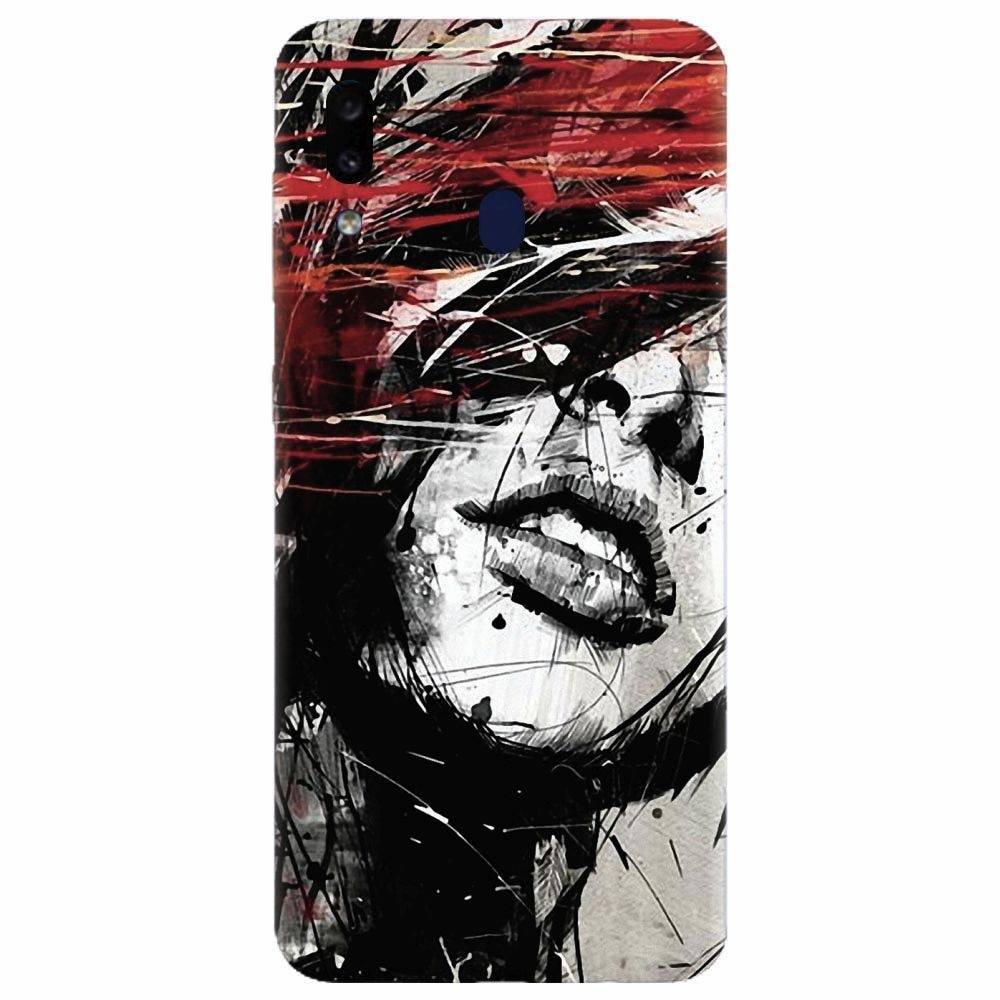 Husa silicon pentru Samsung Galaxy M20, Byroglyphics Woman Drawing