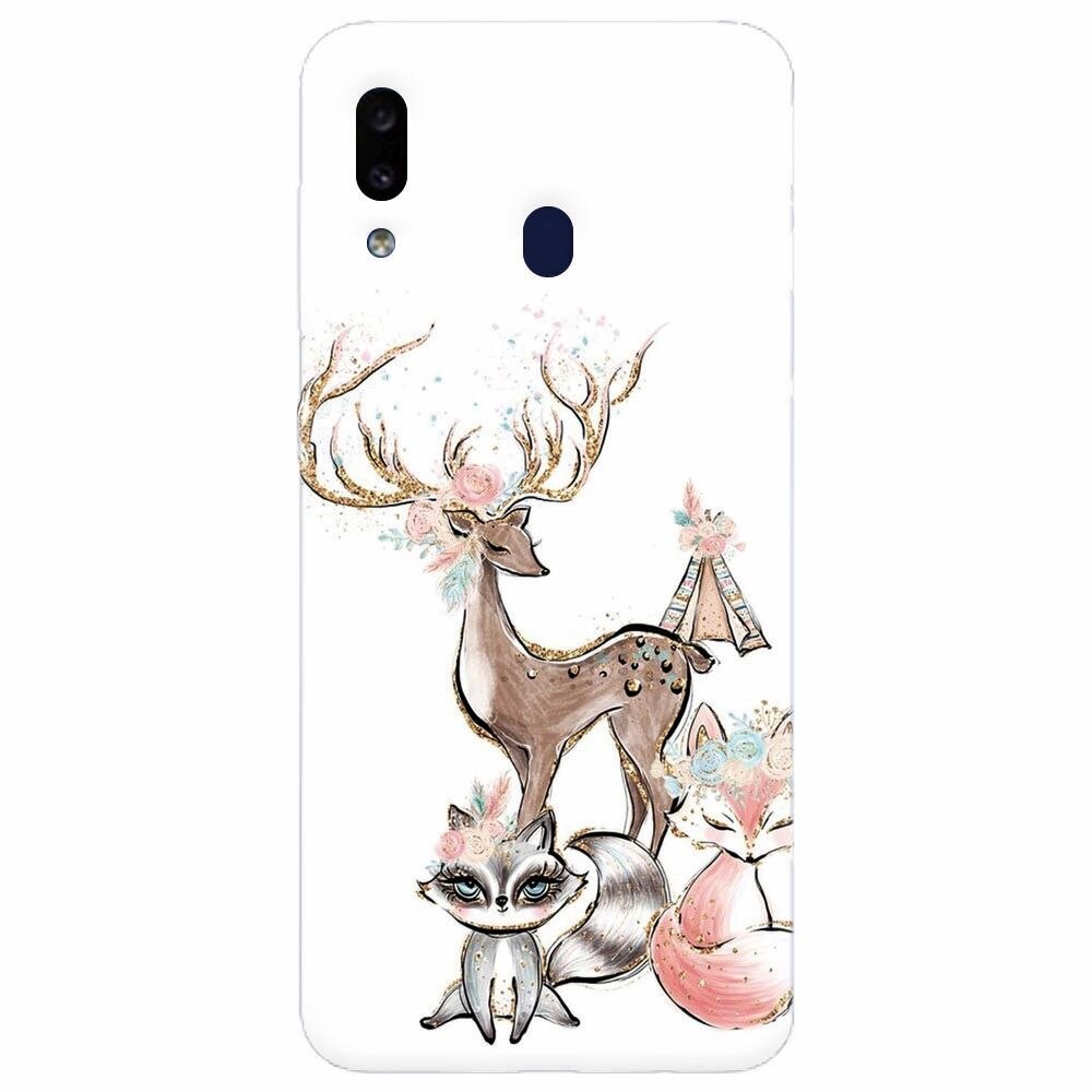 Husa silicon pentru Samsung Galaxy M20, Foxs And Deer