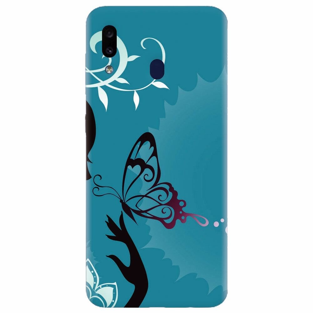 Husa silicon pentru Samsung Galaxy A30, Blue Butterfly