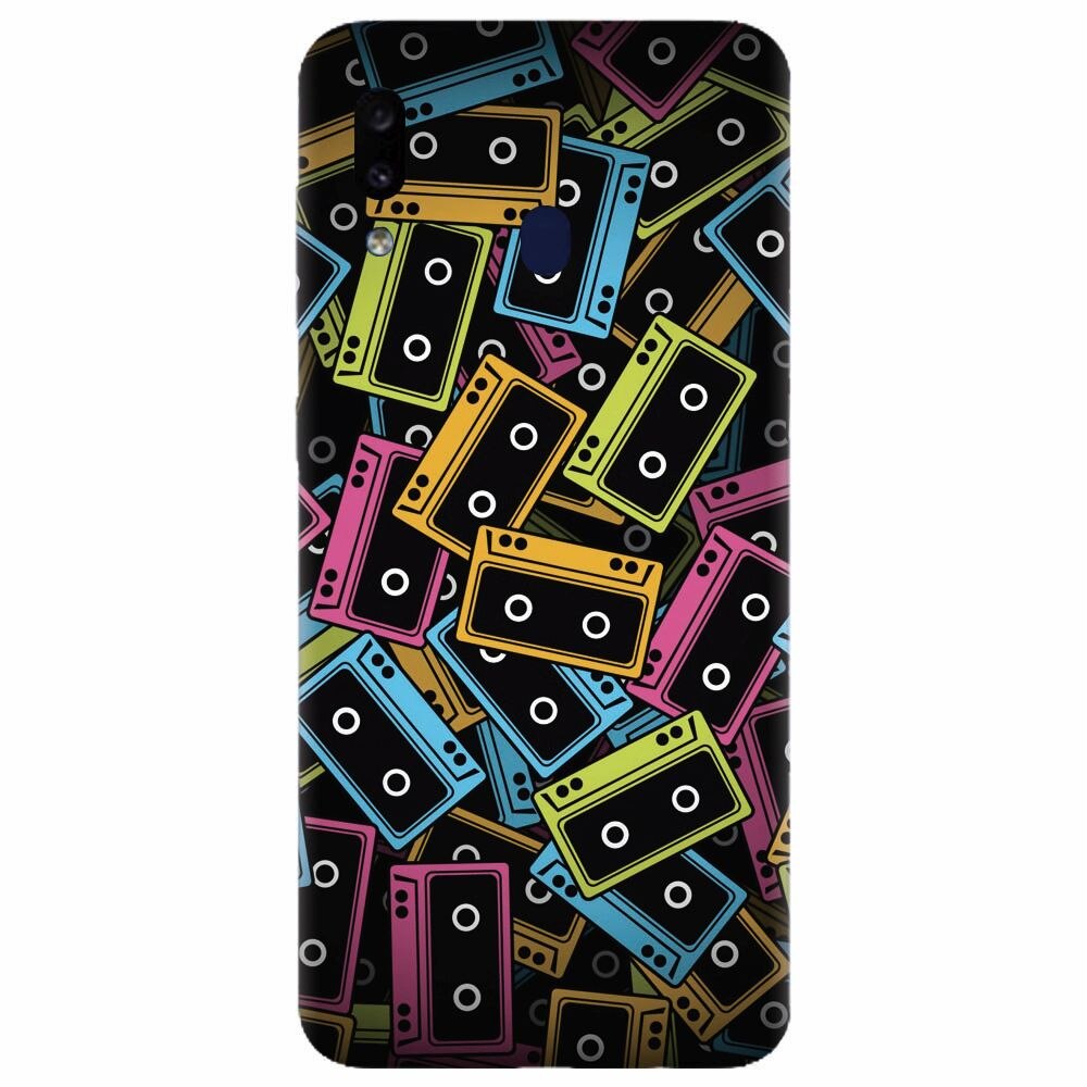 Husa silicon pentru Samsung Galaxy A20e, Audio Cassette Color Vector