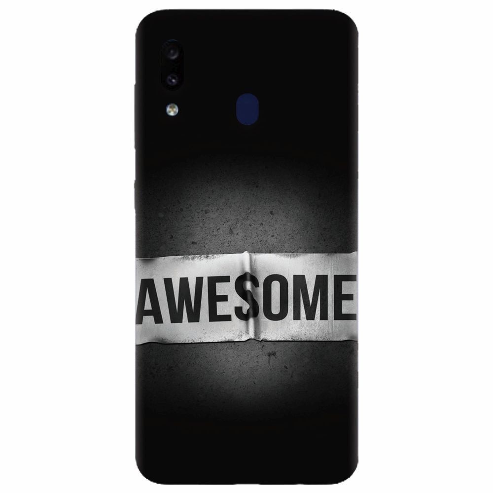Husa silicon pentru Samsung Galaxy M20, Awesome Label Dark