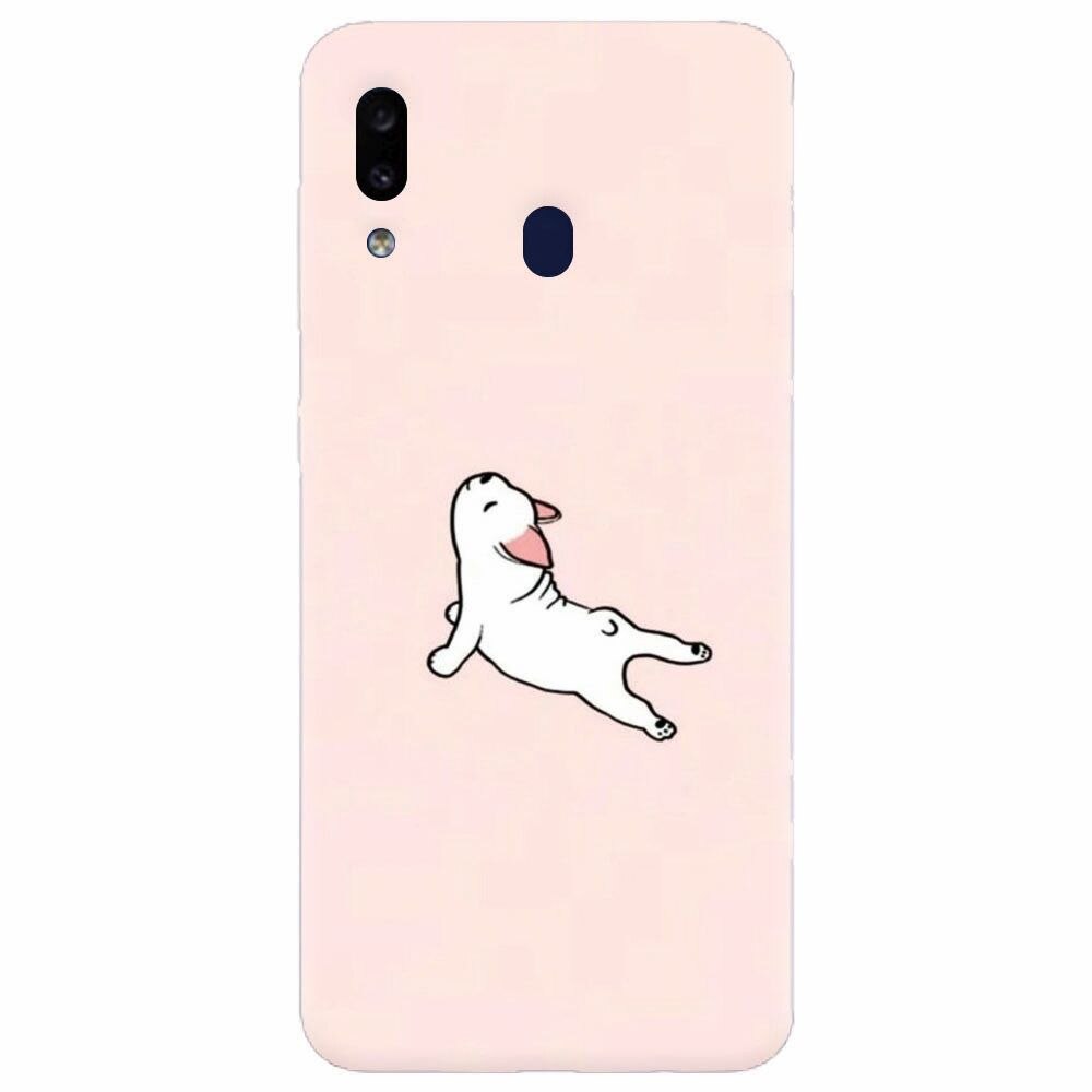 Husa silicon pentru Samsung Galaxy M20, Cute Dog Streching