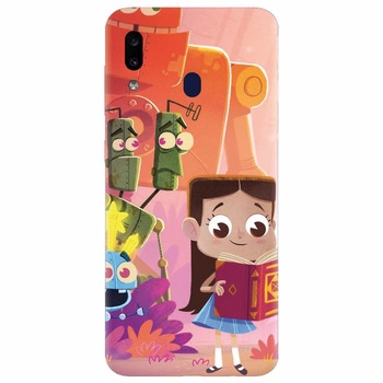 Husa silicon pentru Samsung Galaxy A20e, Children Kids Robots Illustration Colorful K Husa silicon pentru Samsung Galaxy A20e, Children Kids Robots Illustration Colorful K