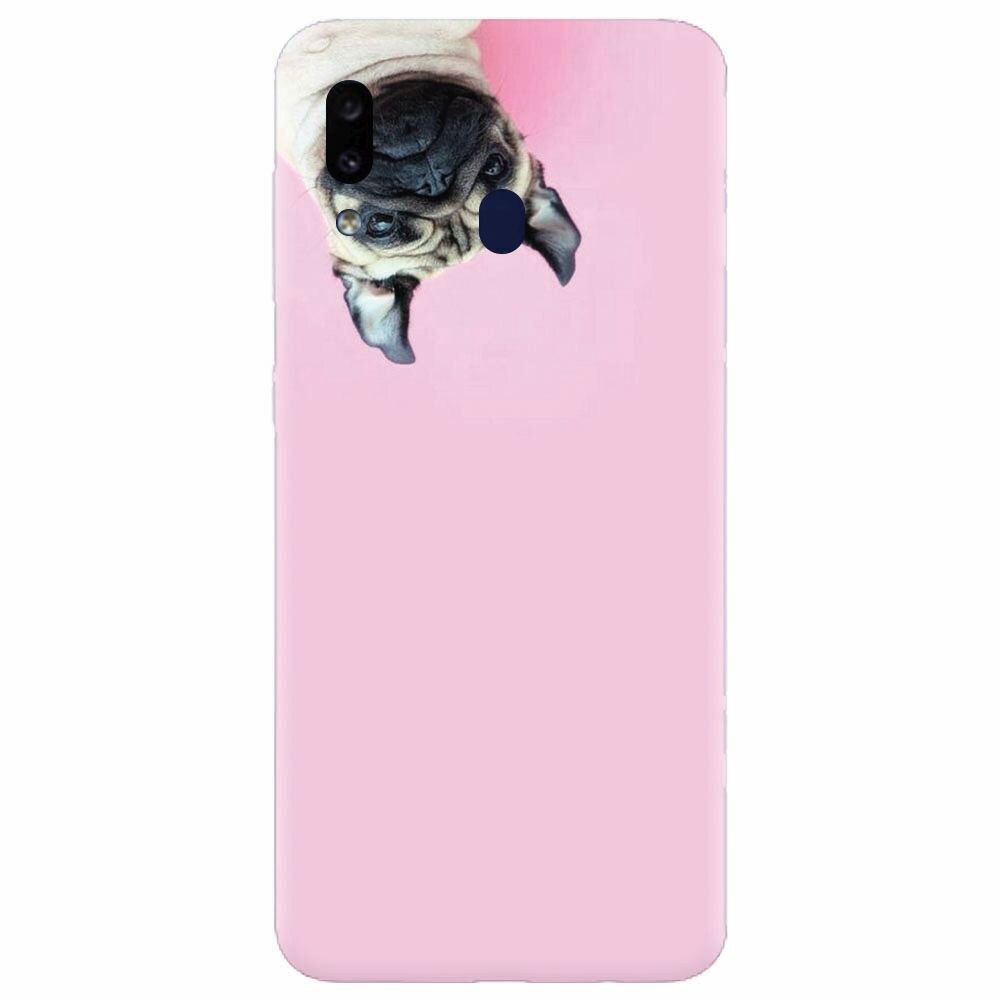 Husa silicon pentru Samsung Galaxy M20, Dog And Pink