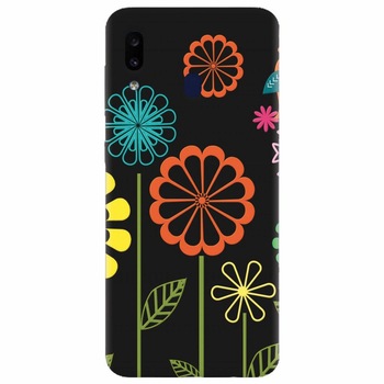 Husa silicon pentru Samsung Galaxy A40, Colorful Spring Birds Flowers Vectors Husa silicon pentru Samsung Galaxy A40, Colorful Spring Birds Flowers Vectors