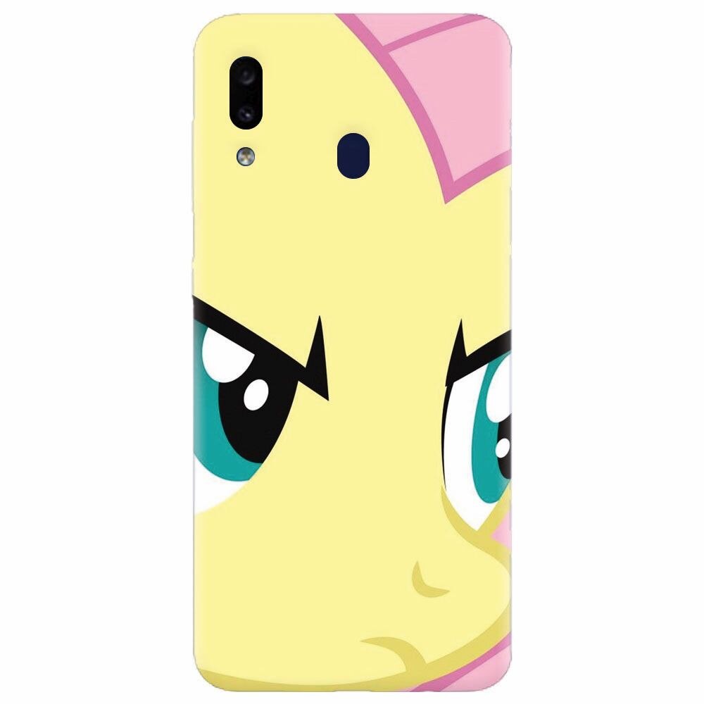 Husa silicon pentru Samsung Galaxy A20e, Close Up Fluttershy My Little Pony Friendship Is Magic