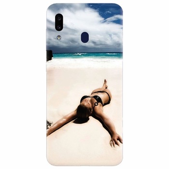Husa silicon pentru Samsung Galaxy A20e, Beach Lounging Husa silicon pentru Samsung Galaxy A20e, Beach Lounging
