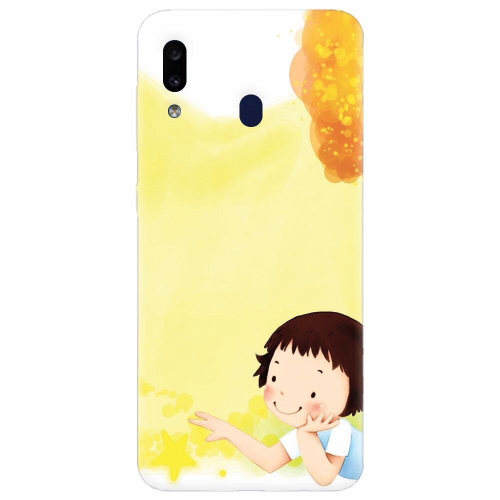 Husa silicon pentru Samsung Galaxy M20, Child Autumn Paint Hd