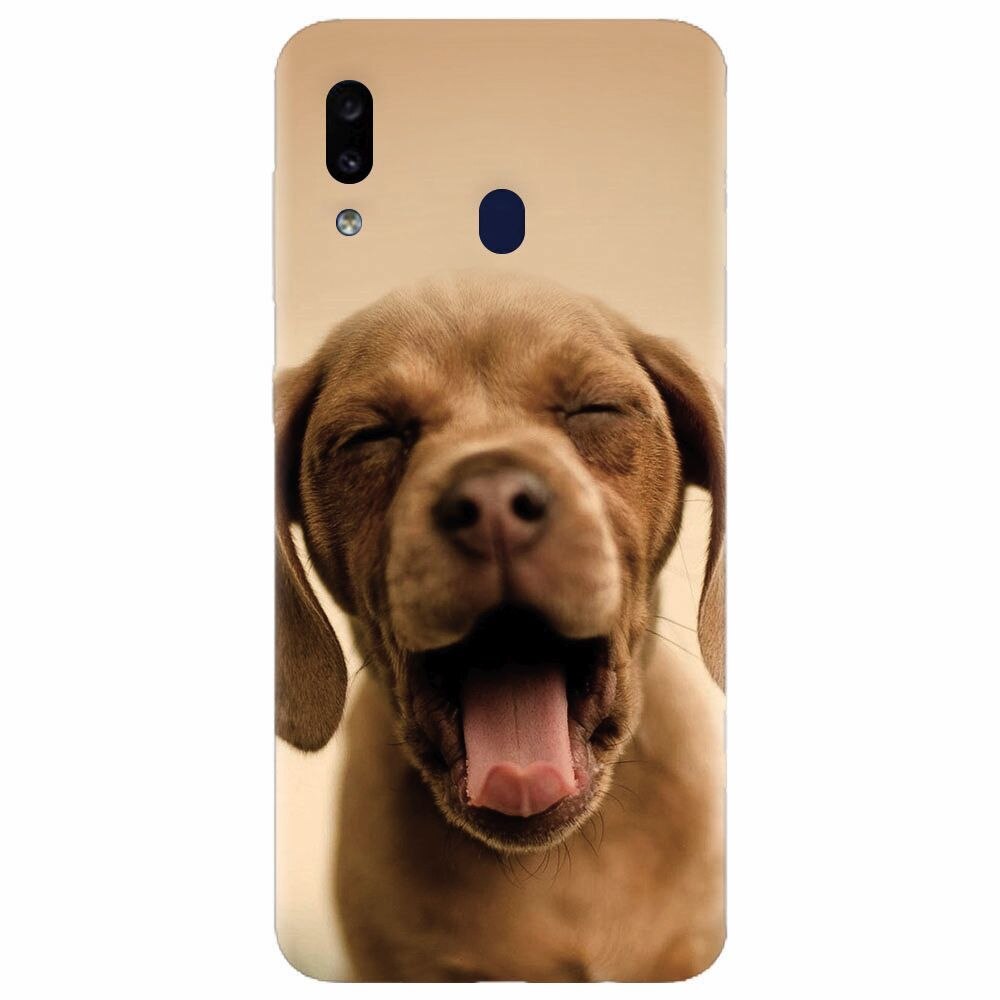 Husa silicon pentru Samsung Galaxy A20, Cute Yawning Puppy