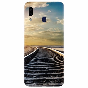 Husa silicon pentru Samsung Galaxy A20e, Railroad Horizon Husa silicon pentru Samsung Galaxy A20e, Railroad Horizon