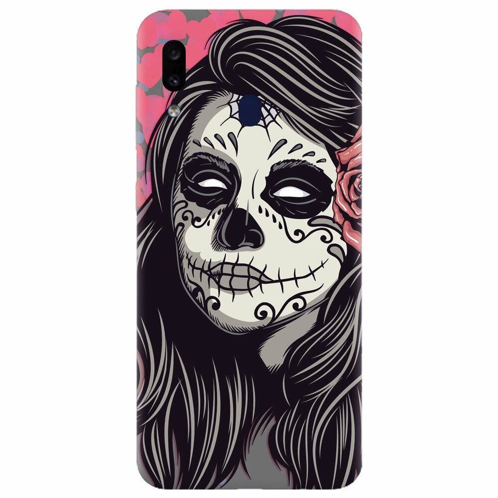 Husa silicon pentru Samsung Galaxy M20, Mexican Girl Skull