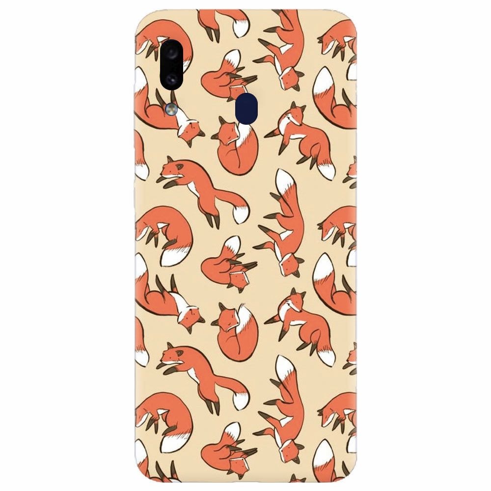 Husa silicon pentru Samsung Galaxy A20, Red Foxes