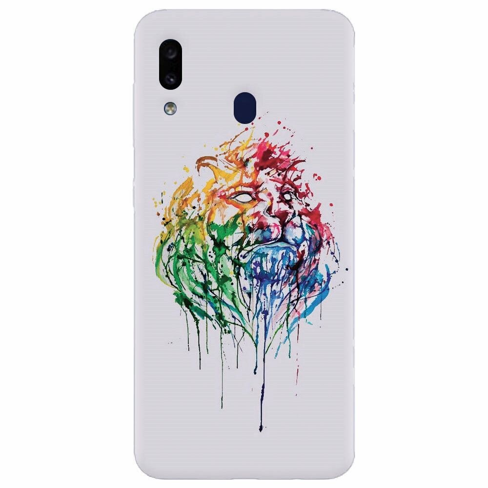 Husa silicon pentru Samsung Galaxy A20e, Paint Illustration Lion Head