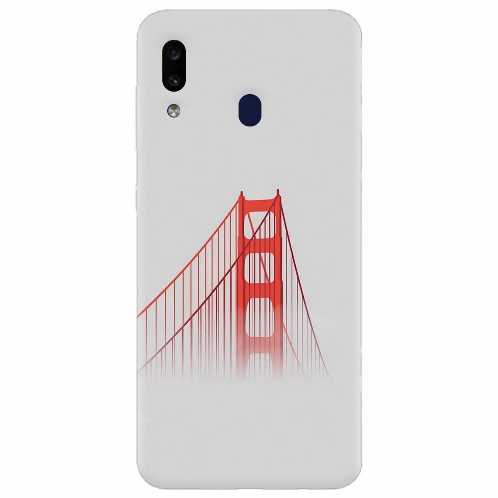 Husa silicon pentru Samsung Galaxy A20, Red Bridge In Clouds