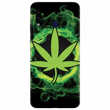 Husa silicon pentru Samsung Galaxy A20e, GreenFlames Husa silicon pentru Samsung Galaxy A20e, GreenFlames
