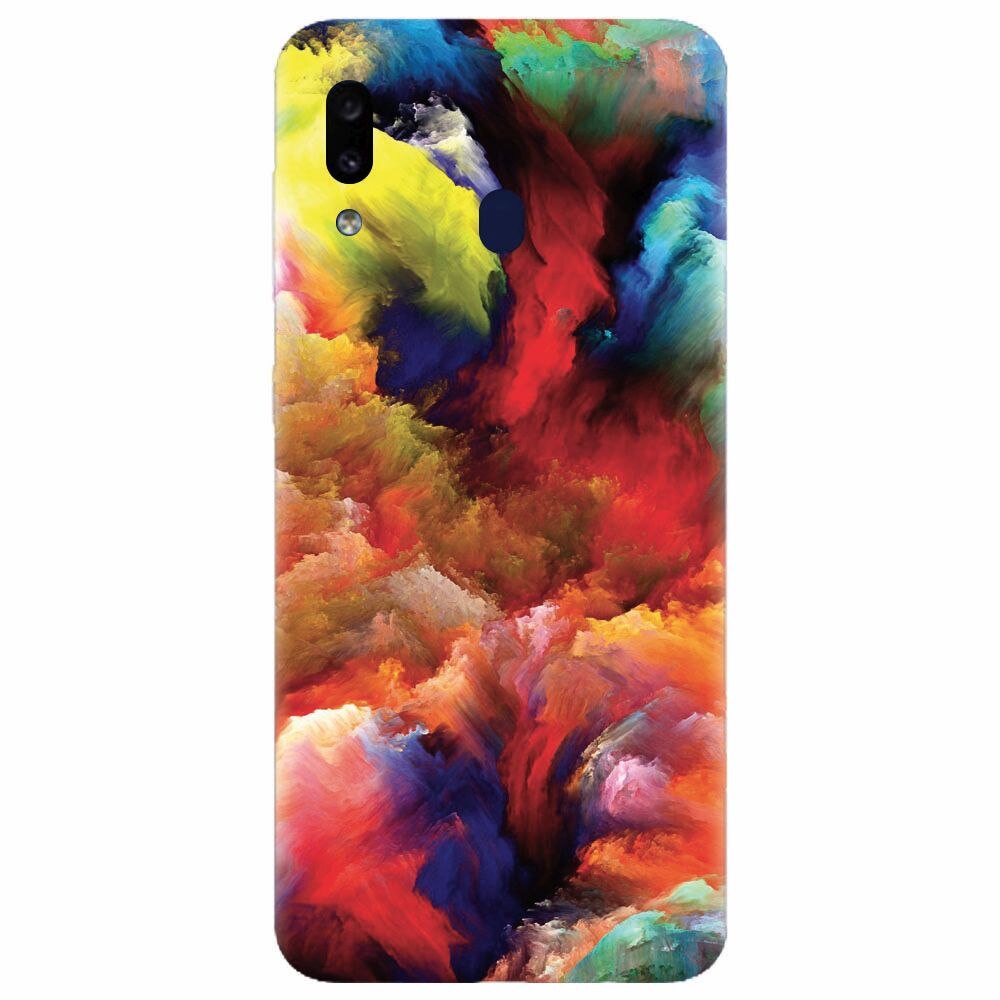 Husa silicon pentru Samsung Galaxy A30, Oil Painting Colorful Strokes