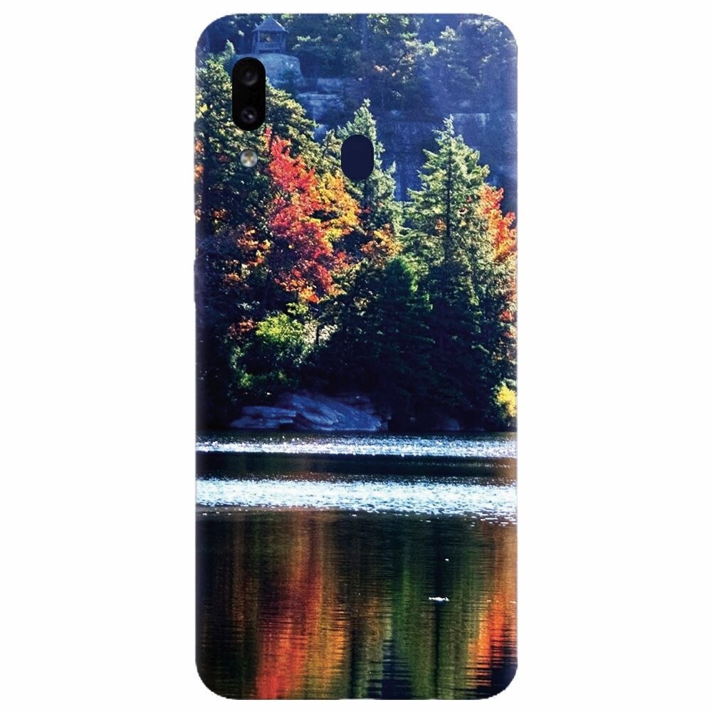 Husa silicon pentru Samsung Galaxy M20, Lake Minnewaska Autumn