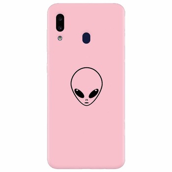 Husa silicon pentru Samsung Galaxy A20, Pink Alien Husa silicon pentru Samsung Galaxy A20, Pink Alien
