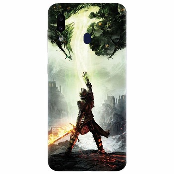 Husa silicon pentru Samsung Galaxy A20, Green Dragon Husa silicon pentru Samsung Galaxy A20, Green Dragon