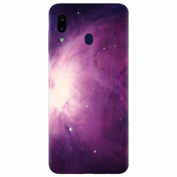 Husa silicon pentru Samsung Galaxy M20, Purple Supernova Nebula Explosion Husa silicon pentru Samsung Galaxy M20, Purple Supernova Nebula Explosion