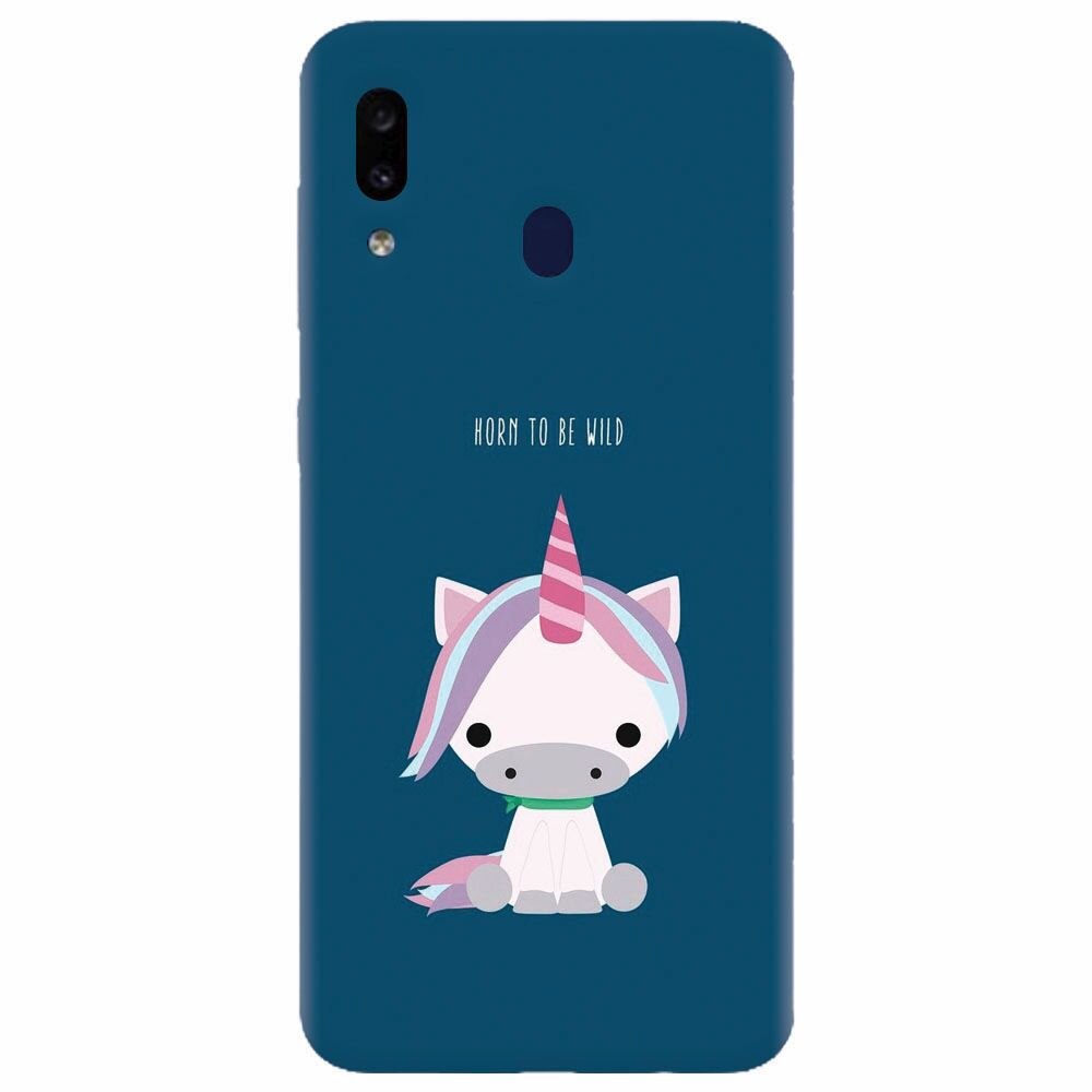 Husa silicon pentru Samsung Galaxy A20e, Horn To Be Wild Cute Unicorn