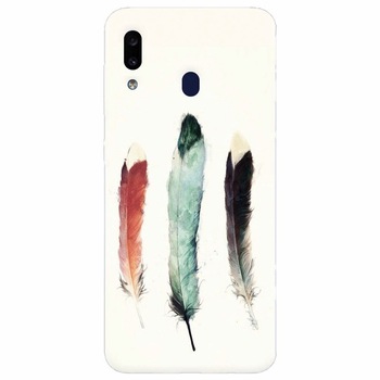 Husa silicon pentru Samsung Galaxy A20, Three Feathers Husa silicon pentru Samsung Galaxy A20, Three Feathers