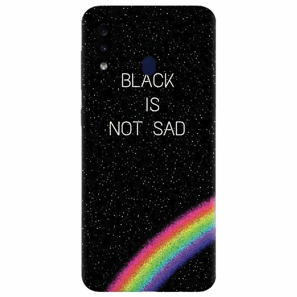 Husa silicon pentru Samsung Galaxy A30, Black Is Not Sad