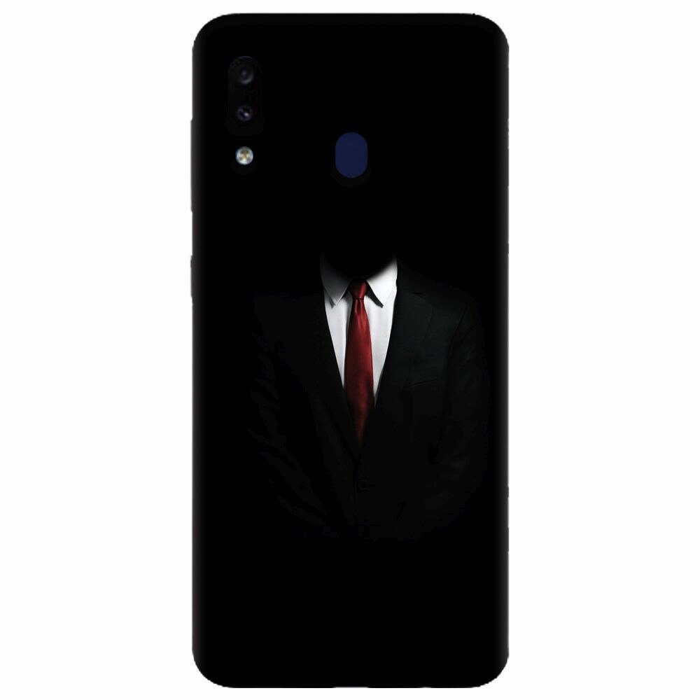 Husa silicon pentru Samsung Galaxy A40, Mystery Man In Suit