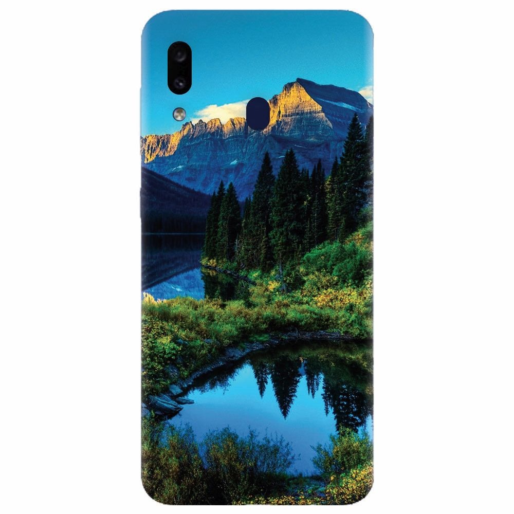 Husa silicon pentru Samsung Galaxy M20, HDR Mountains Lake