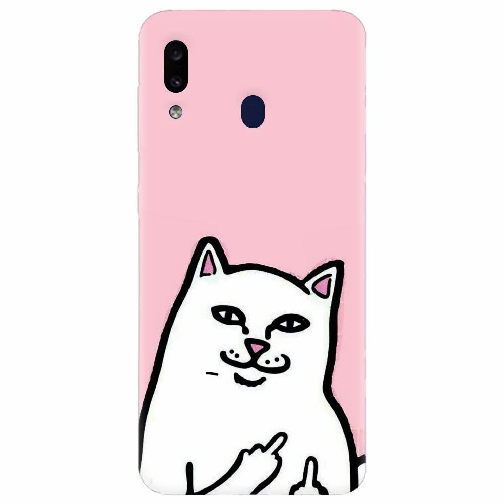 Husa silicon pentru Samsung Galaxy A20e, White Cat