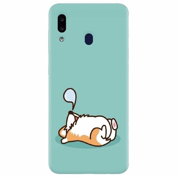 Husa silicon pentru Samsung Galaxy A20, Cute Corgi Husa silicon pentru Samsung Galaxy A20, Cute Corgi